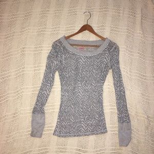 Zebra Long Sleeve See Through Shirt